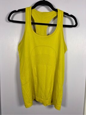 Lululemon athletica Yellow Swifty Tech Racerback Athletic Fitted Tank Top 6